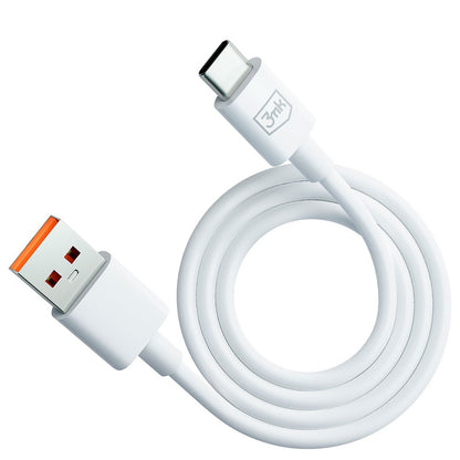 USB-A - USB-C 3MK Hyper data- och laddningskabel, 60W, 1.2m, Vit
