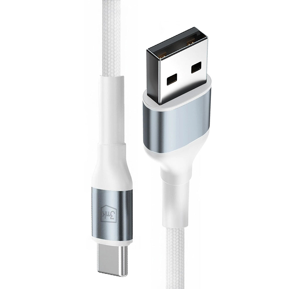 Data- och laddningskabel USB-A - USB-C 3MK Hyper N, 18W, 1m, Vit