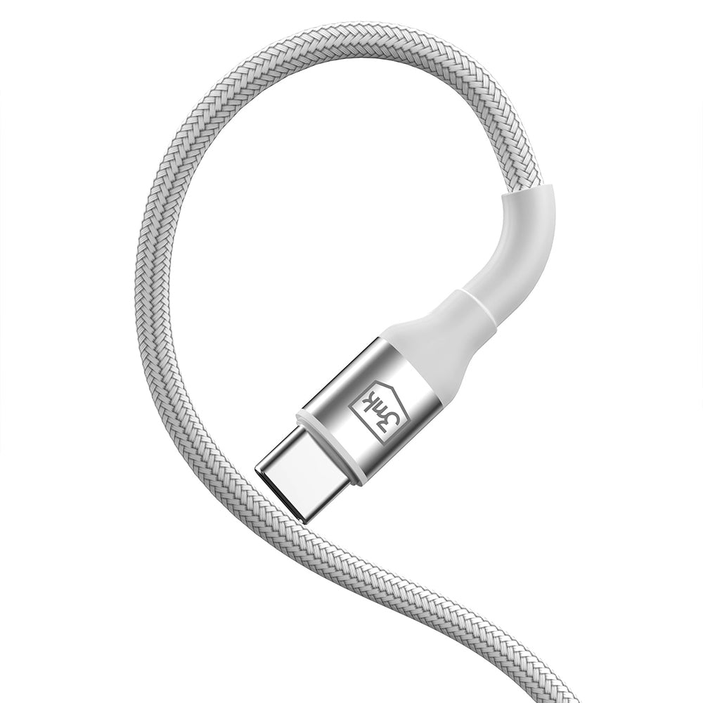 Data- och laddningskabel USB-A - USB-C 3MK Hyper N, 18W, 1m, Vit