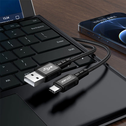 Data- och laddningskabel USB-A - USB-C Acefast C1-04, 18W, 1.2m, Svart