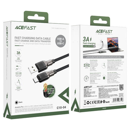 Data- och laddningskabel USB-A till USB-C Acefast C10-04, 18W, 1.2m, Svart