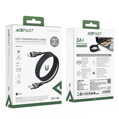 Data- och laddningskabel USB-A - USB-C Acefast C11-04, 18W, 1.2m, Svart
