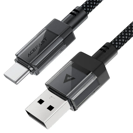 USB-A till USB-C data- och laddningskabel Acefast C12-04, 18W, 1,2 m, Svart
