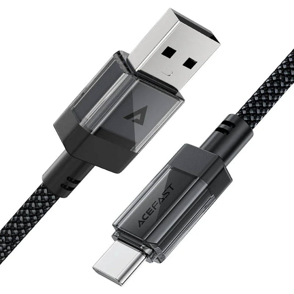 USB-A till USB-C data- och laddningskabel Acefast C12-04, 18W, 1,2 m, Svart