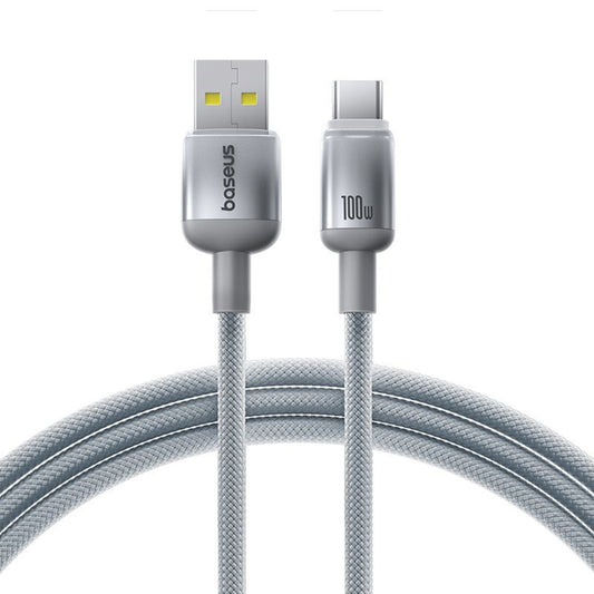 Data- och laddningskabel USB-A - USB-C Baseus Discolor, 100W, 1m, Silver E0420803