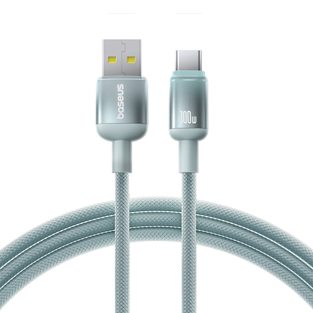 Data- och laddningskabel USB-A till USB-C Baseus Discolor, 100W, 2m, Blågrön E0418500