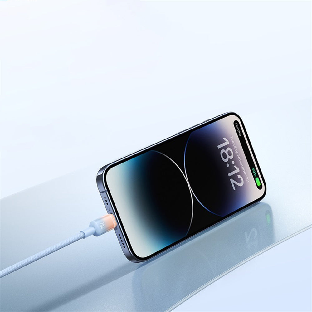 Data- och laddningskabel USB-A till USB-C Baseus Discolor, 100W, 2m, Blågrön E0418500