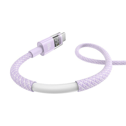 Data- och laddningskabel USB-A - USB-C Baseus Display 2, 100W, 2m, Lila P10382701511-01