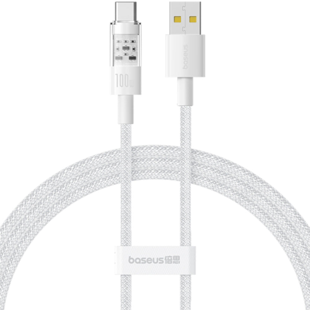 Data- och laddningskabel USB-A - USB-C Baseus Gem, 100W, 1m, Vit P10373002211-00