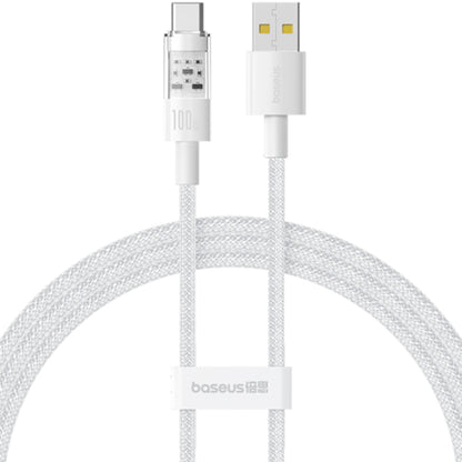 Data- och laddningskabel USB-A - USB-C Baseus Gem, 100W, 1m, Vit P10373002211-00