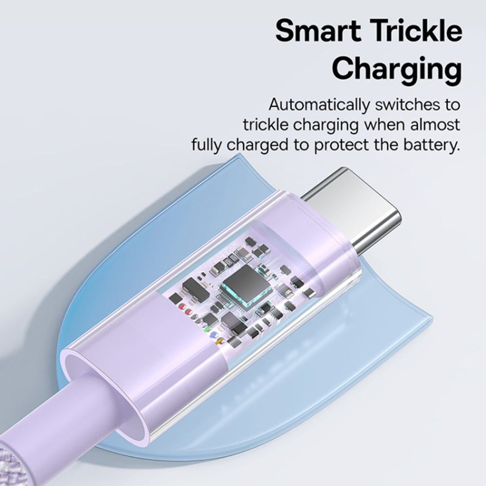 Data- och laddningskabel USB-A - USB-C Baseus Gem, 100W, 2m, Lila P10373002511-01