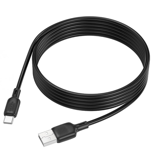 USB-A - USB-C Borofone BX113 Lenny data- och laddningskabel, 18W, 2m, Svart