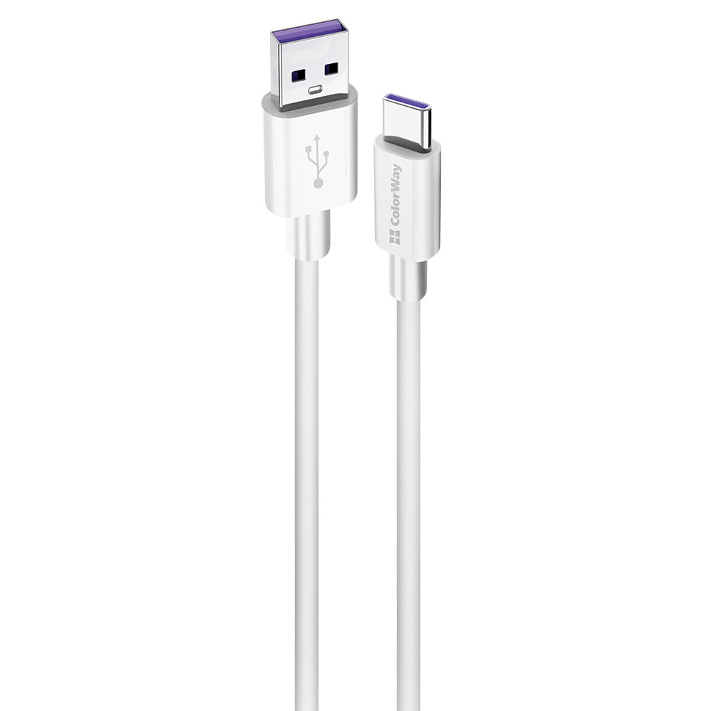 USB-A till USB-C data- och laddningskabel ColorWay CW-CBUC019, 18W, 1m, Vit