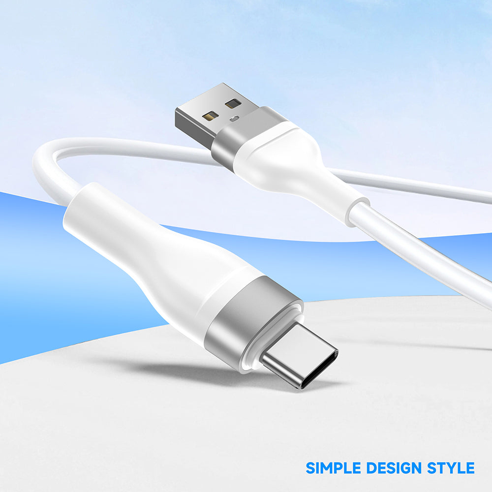 Data- och laddningskabel USB-A - USB-C Lito LD02C, 18W, 1.2m, Vit