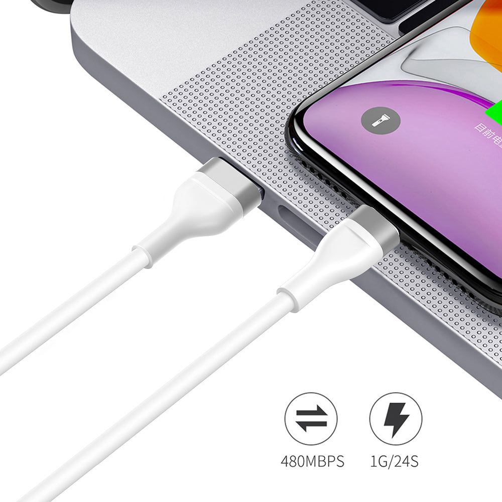 Data- och laddningskabel USB-A - USB-C Lito LD02C, 18W, 1.2m, Vit