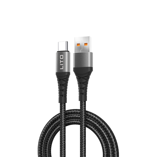 Data- och laddningskabel USB-A - USB-C Lito LD22T, 18W, 2m, Svart