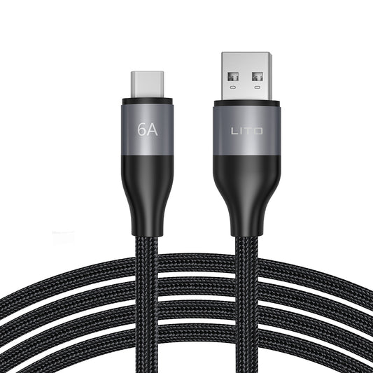 Data- och laddningskabel USB-A - USB-C Lito LD23T, 18W, 1m, Grå