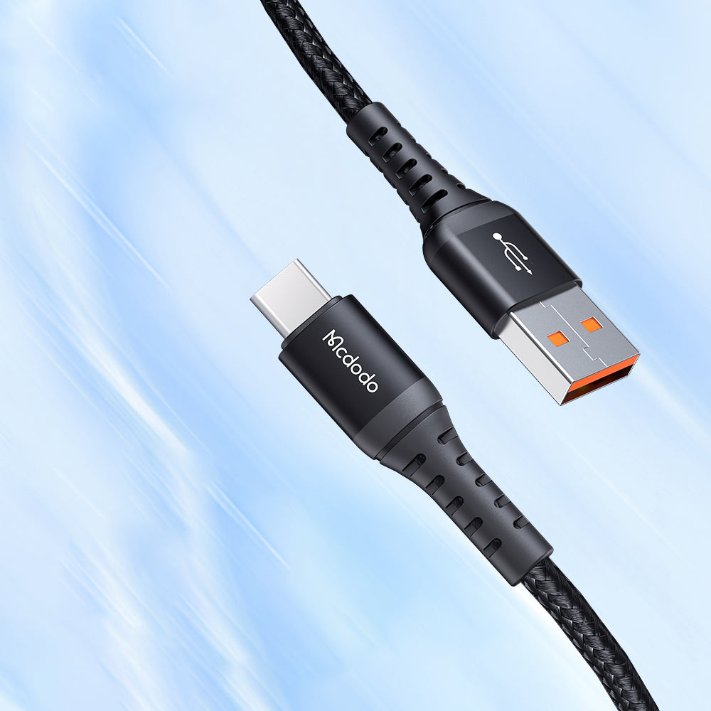 USB-A - USB-C McDodo CA-2271 data- och laddningskabel, 18W, 1m, Svart