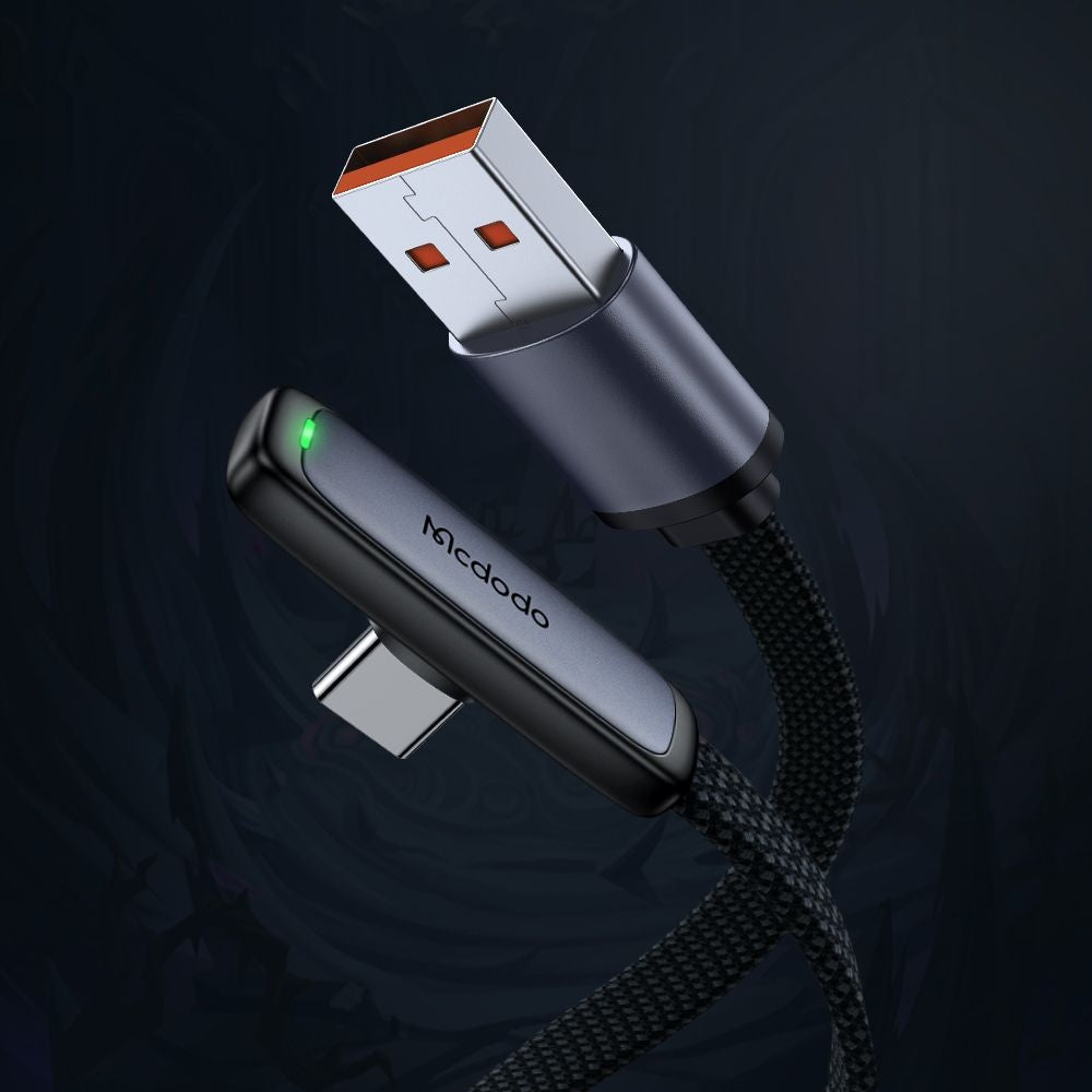 Data- och laddningskabel USB-A till USB-C McDodo CA-3340 Angled, 100W, 1.2m, Svart