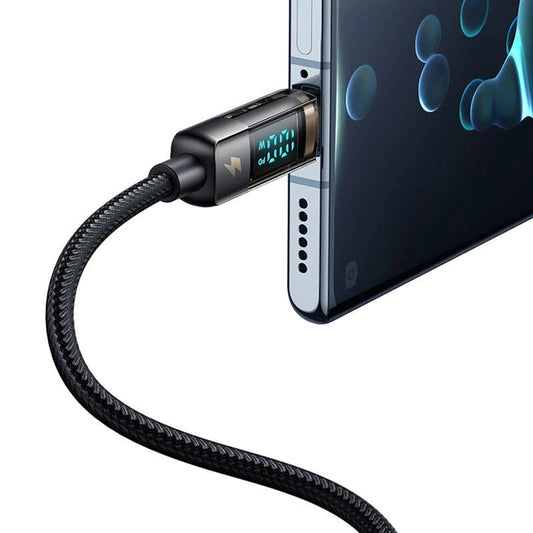 USB-A till USB-C McDodo CA-3630 Data- och Laddningskabel med Auto Power Off Display, 66W, 1.2m, Svart