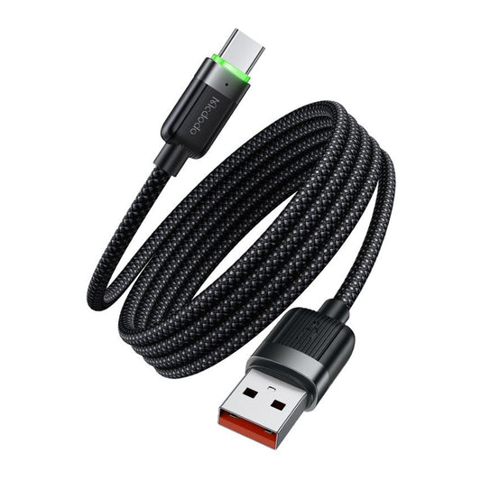 Data- och laddningskabel USB-A till USB-C McDodo CA-5650 Self Winding, 66W, 1.2m, Svart