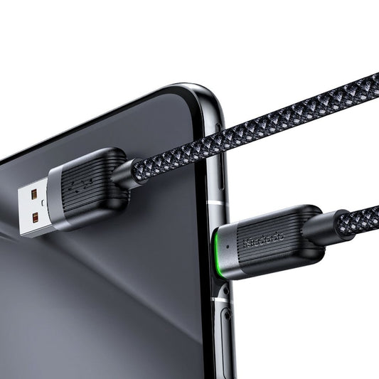 Data- och laddningskabel USB-A till USB-C McDodo CA-5650 Self Winding, 66W, 1.2m, Svart