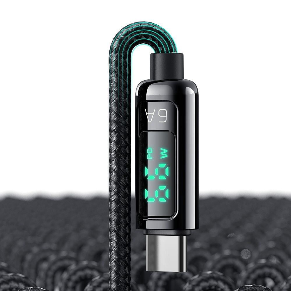 Data- och laddningskabel USB-A - USB-C McDodo CA-8690 Display, 66W, 1.2m, Svart