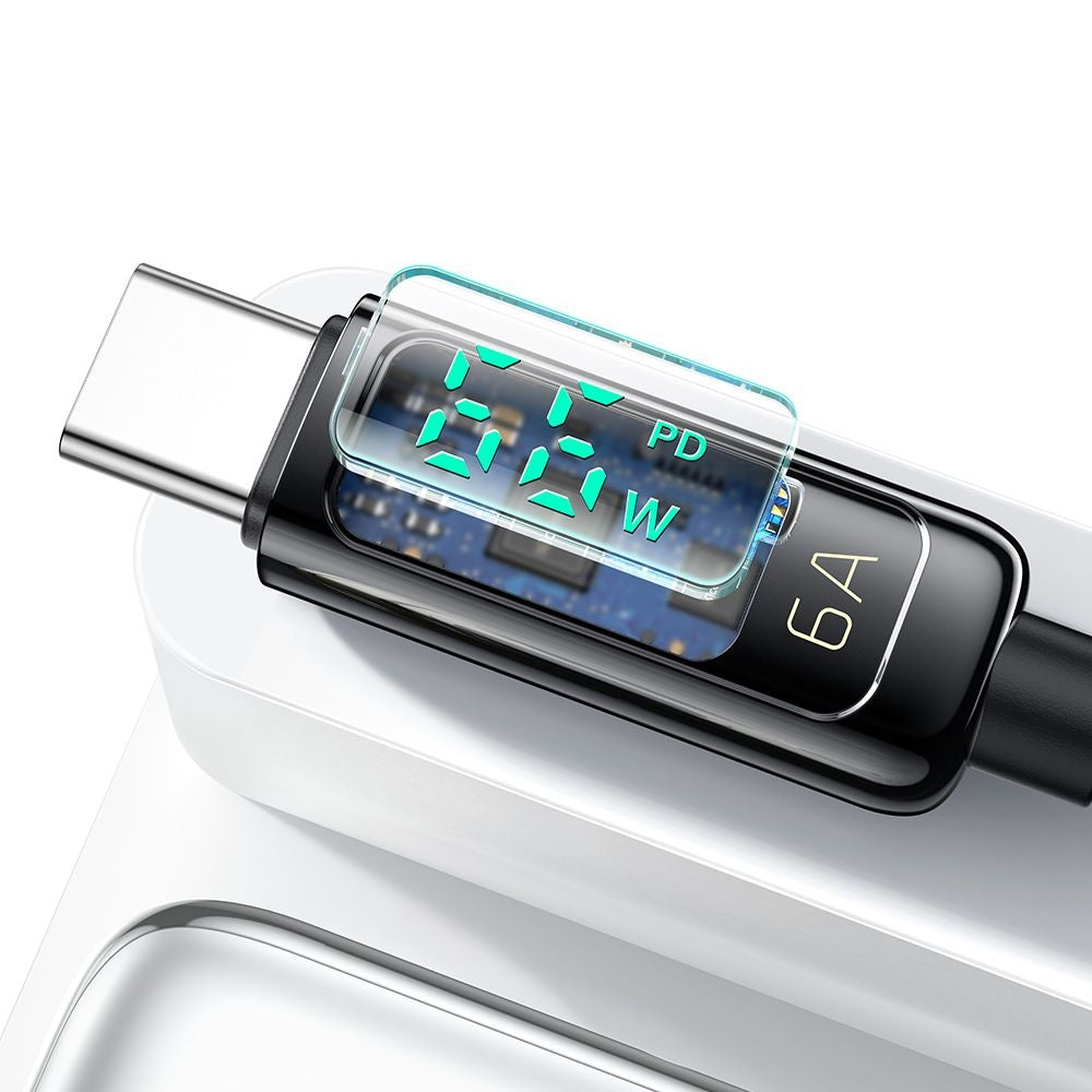 Data- och laddningskabel USB-A - USB-C McDodo CA-8690 Display, 66W, 1.2m, Svart