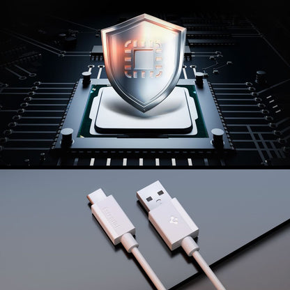 Data- och laddningskabel USB-A - USB-C Spigen Essential, 60W, 1m, Vit