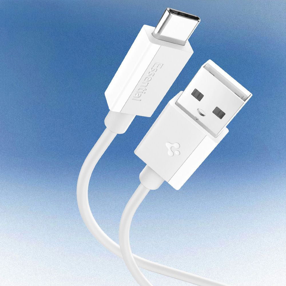 Data- och laddningskabel USB-A - USB-C Spigen Essential, 60W, 2m, Vit