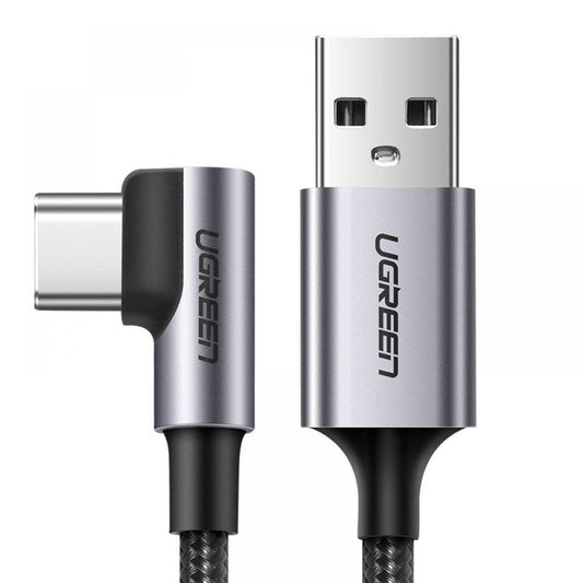 USB-A till USB-C UGREEN US284 Angled data- och laddningskabel, 18W, 0.5m, Grå