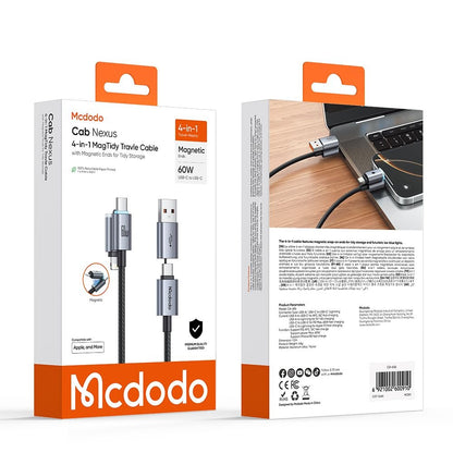USB-A / USB-C Data- och laddningskabel - USB-C / Lightning McDodo CA-6560, 60W, 1,2m, Svart