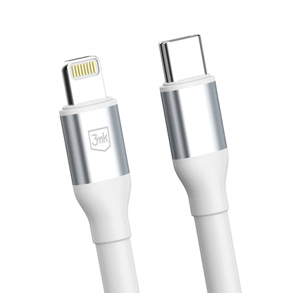 Data- och laddningskabel USB-C - Lightning 3MK Hyper N, 20W, 1m, Vit