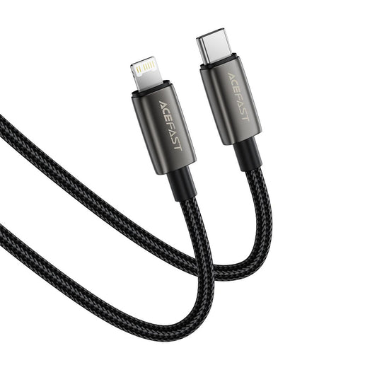 USB-C - Lightning Data- och Laddningskabel Acefast C23-01, 30W, 1.2m, Svart