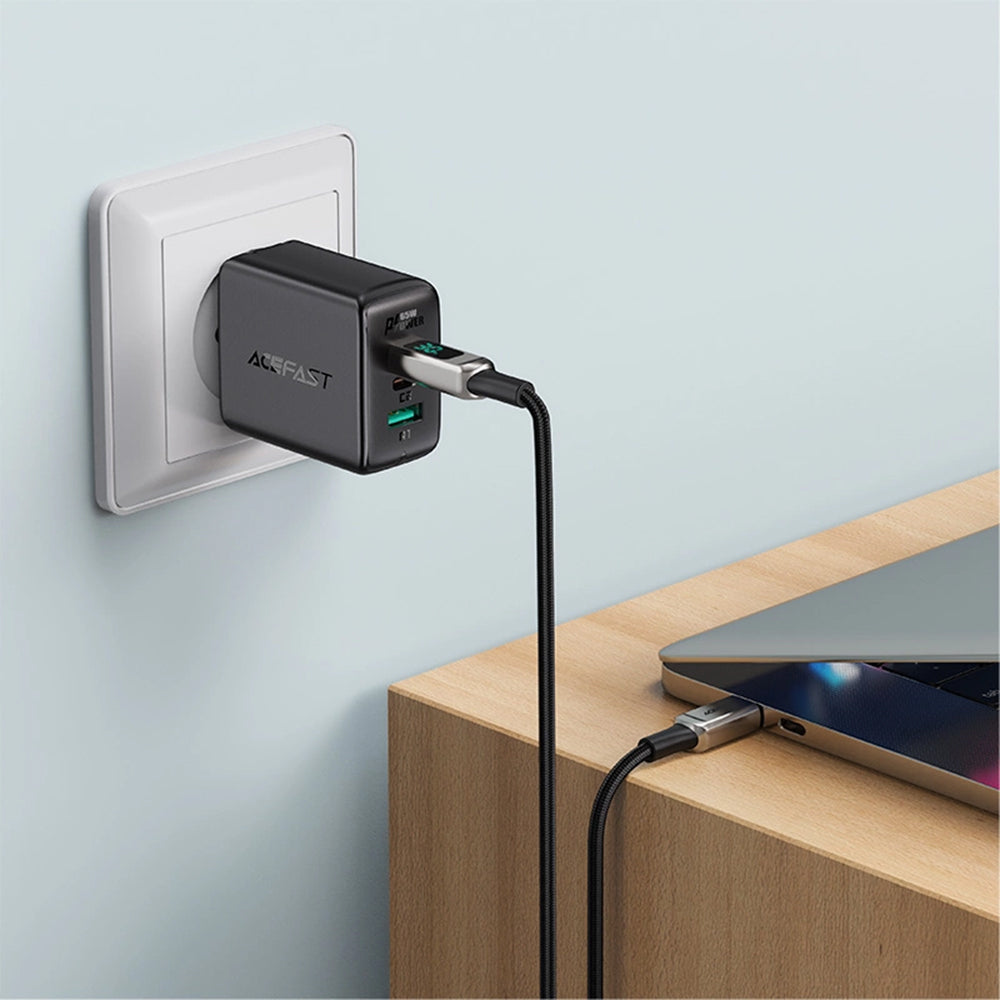 USB-C - Lightning Data- och Laddningskabel Acefast C6-01 Display, 20W, 1.2m, Svart