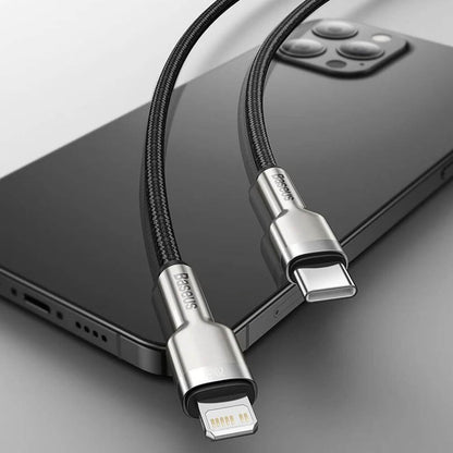 USB-C to Lightning Baseus Cafule Metal Data and Charging Cable, 20W, 1m, Green CATLJK-A06