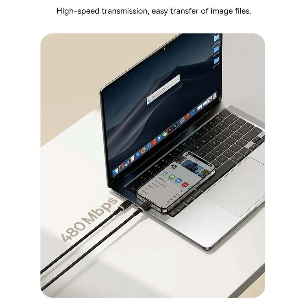 USB-C to Lightning Data and Charging Cable Baseus Dura Series, 20W, 1m, Red Black P10377800U01-01