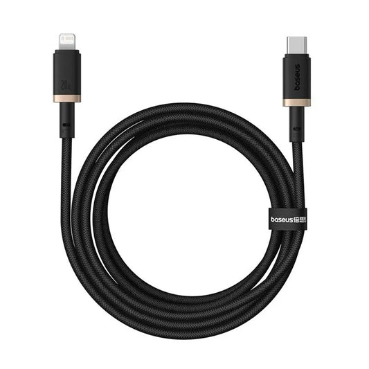 USB-C - Lightning Data- och Laddningskabel Baseus Dura Series, 20W, 2m, Guld Svart P10377800U01-02