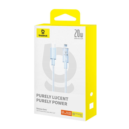 USB-C - Lightning Baseus Gem data- och laddningskabel, 20W, 1m, Blå P10373001311-00