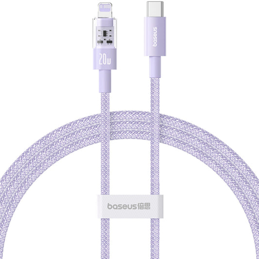 USB-C - Lightning Baseus Gem data- och laddningskabel, 20W, 1m, Lila P10373001511-00