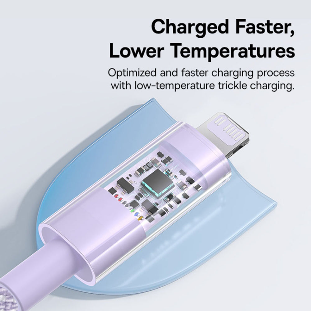 USB-C - Lightning Baseus Gem data- och laddningskabel, 20W, 1m, Lila P10373001511-00