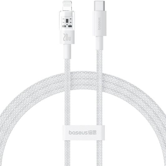 USB-C - Lightning Baseus Gem data- och laddningskabel, 20W, 2m, Vit P10373001211-01