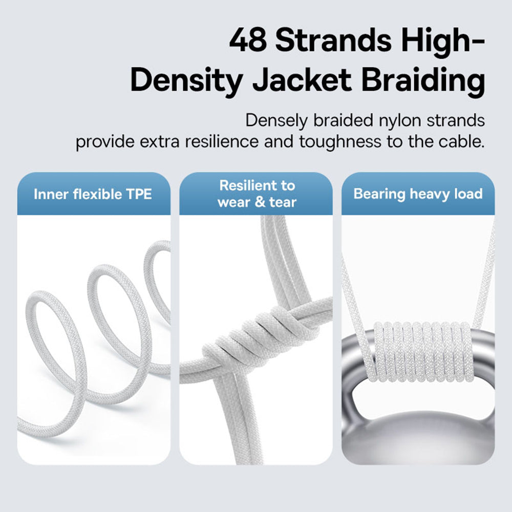USB-C - Lightning Baseus Gem data- och laddningskabel, 20W, 2m, Vit P10373001211-01