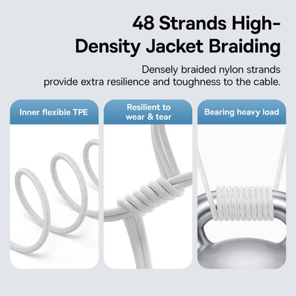 USB-C - Lightning Baseus Gem data- och laddningskabel, 20W, 2m, Vit P10373001211-01