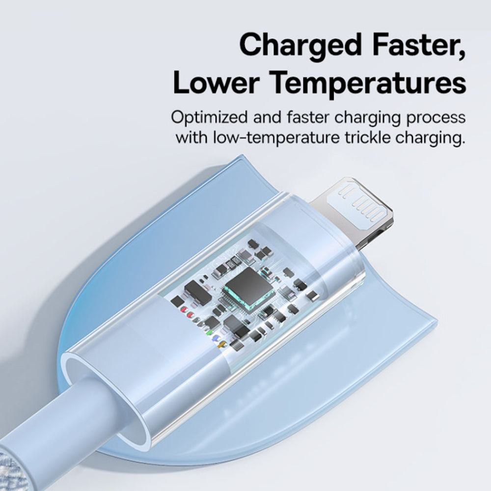 USB-C - Lightning Baseus Gem data- och laddningskabel, 20W, 2m, Blå P10373001311-01