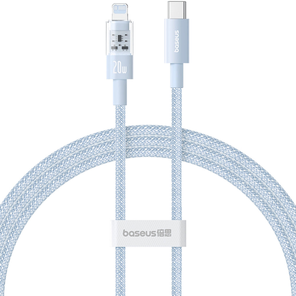 USB-C - Lightning Baseus Gem data- och laddningskabel, 20W, 2m, Blå P10373001311-01