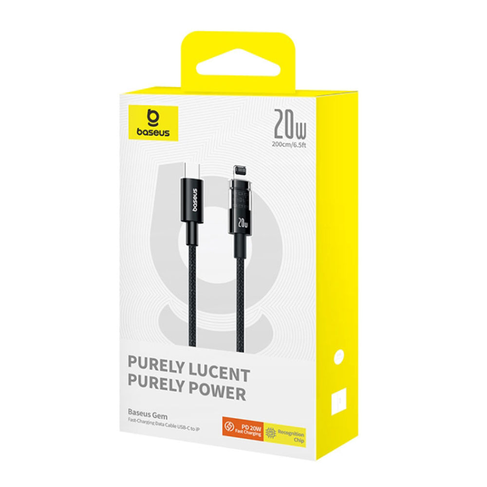 USB-C - Lightning Baseus Gem data- och laddningskabel, 20W, 2m, Blå P10373001311-01
