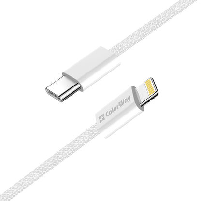 USB-C - Lightning Data- och Laddningskabel ColorWay CW-CBPDCL061, 27W, 1m, Grå