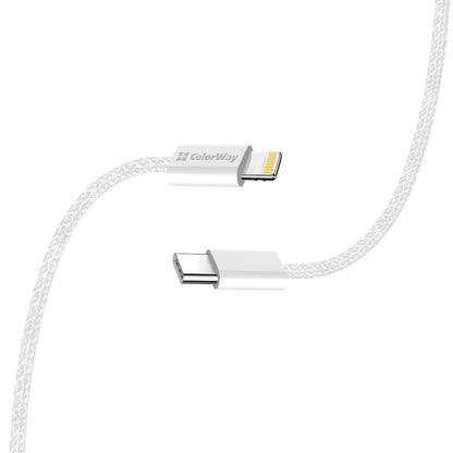 USB-C - Lightning Data- och Laddningskabel ColorWay CW-CBPDCL061, 27W, 1m, Grå