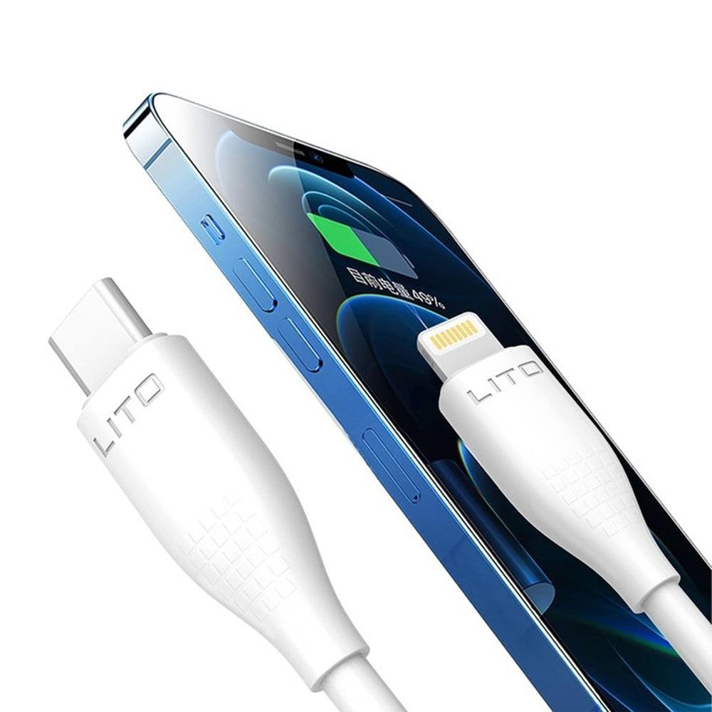 Data- och laddningskabel USB-C - Lightning Lito LD03, 27W, 1m, Vit